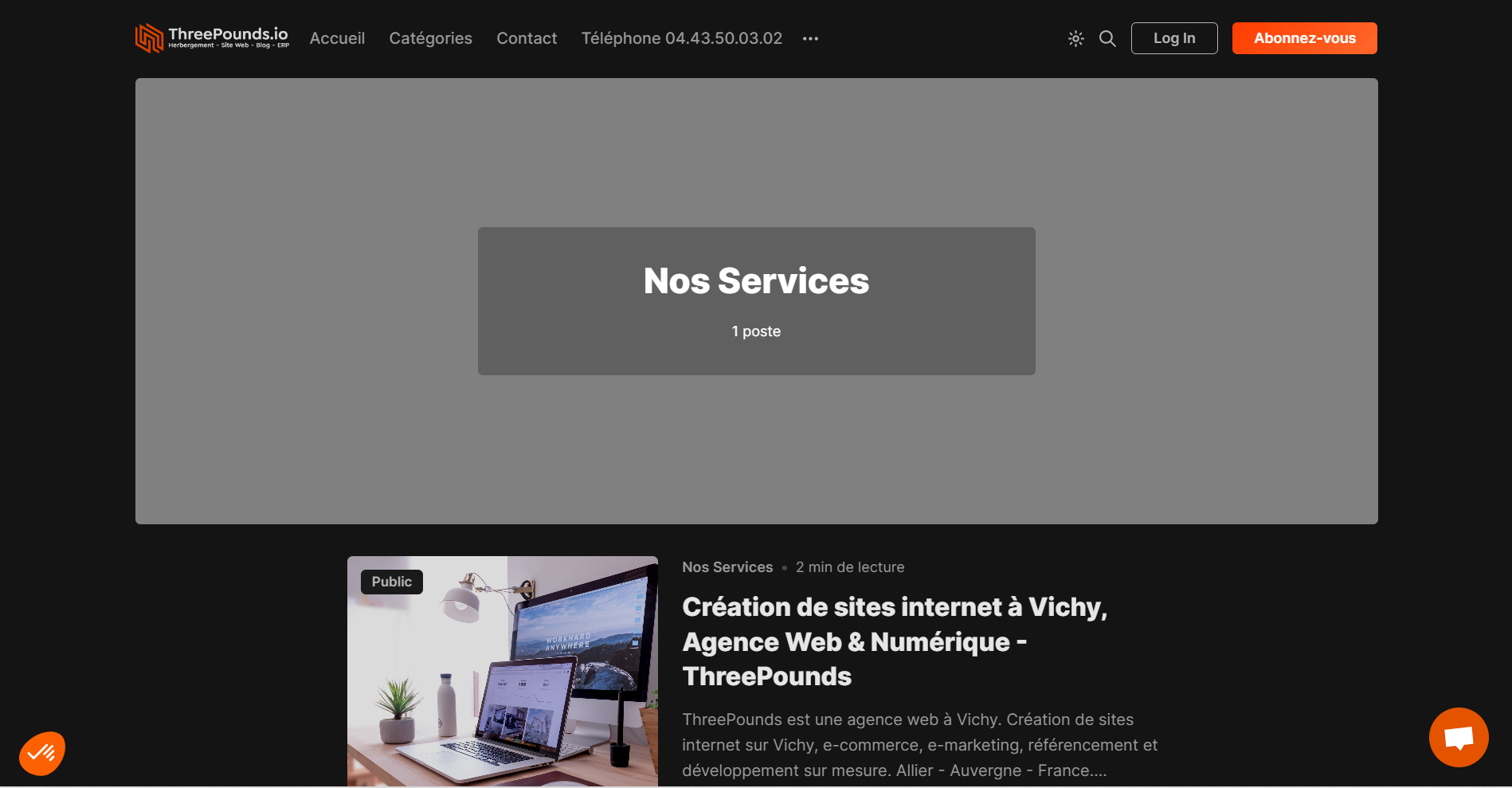 Création de site internet -Service numérique ThreePounds - Agence Web à Moulins