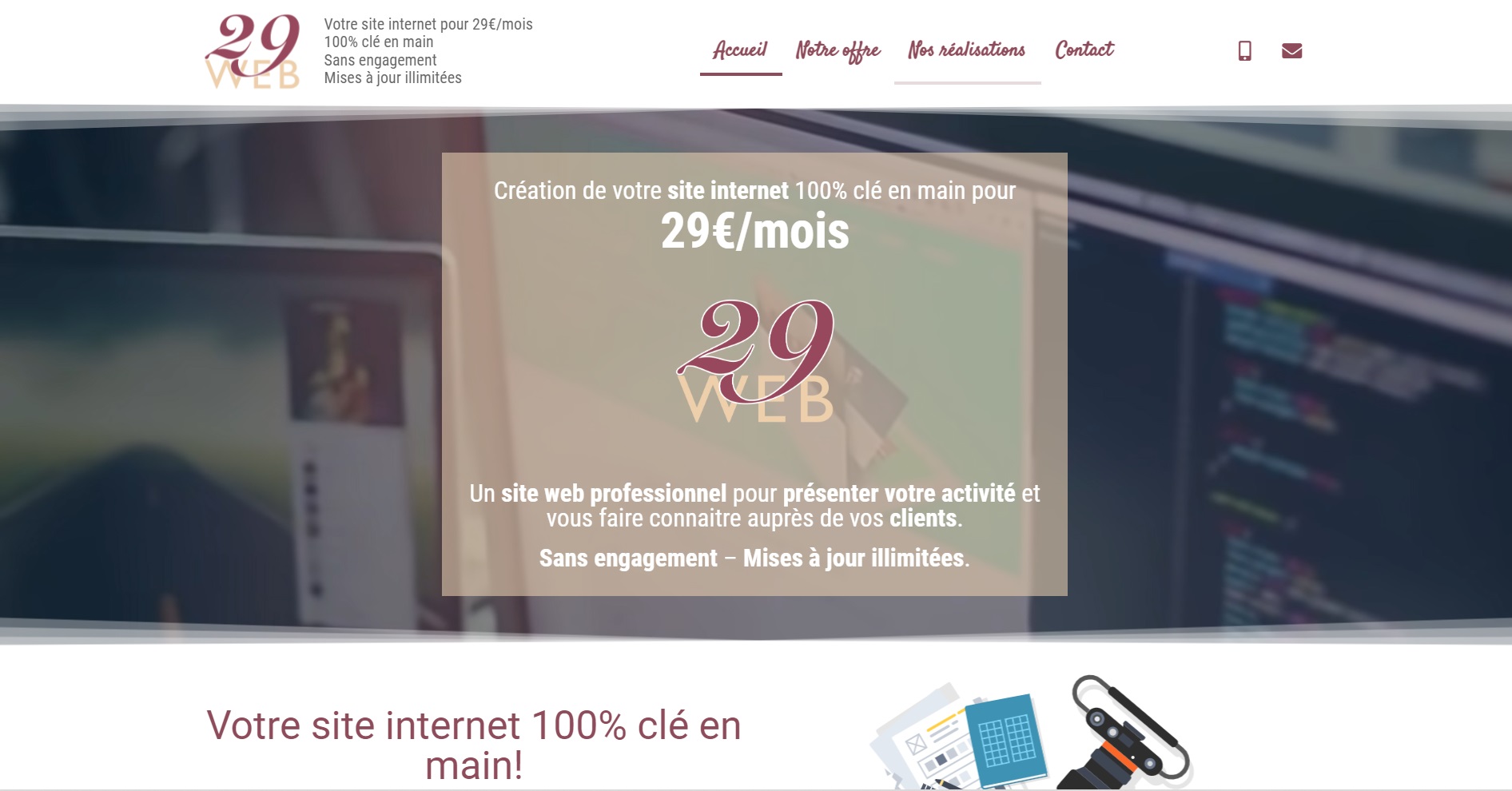  29 web – Votre site pro pour 29 €/mois - Agence Web à l'Ile-Rousse